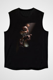 Five Nights At Freddy Baskılı Unisex Siyah Kolsuz Tişört - Tshirt