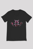 Five Nights At Freddy Baskılı Unisex Siyah V Yaka Tişört - Tshirt