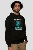 Fizik Atom Baskılı Unisex Siyah Hoodie