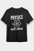 Fizik Atom Modeli Baskılı Unisex Siyah Tişört - Tshirt