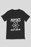 Fizik Atom Modeli Baskılı Unisex V Yaka Siyah Tİşört - Tshirt