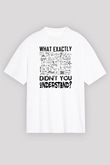 Fizik Grafikler Denklemler Baskılı Unisex Oversize Beyaz Tişört - Tshirt