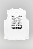 Fizik Grafikler Denklemler Baskılı Unisex Kolsuz Beyaz Tişört - Tshirt