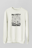 Fizik Grafikler Denklemler Baskılı Unisex Ekru Sweatshirt