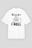 Fizik Mekanik Baskılı Unisex Oversize Beyaz Tişört - Tshirt