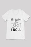 Fizik Mekanik Baskılı Unisex V Yaka Beyaz Tişört - Tshirt