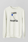 Fizik Potansiyel Enerji Baskılı Unisex Ekru Sweatshirt