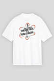 Fizik Teorik Baskılı Unisex Oversize Beyaz Tişört - Tshirt