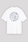 Fizikçi Beyaz Unisex Oversize Tişört T-Shirt