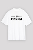 Fizikçi Beyaz Unisex Oversize Tişört T-Shirt