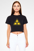 Fizikçi Siyah  Crop Top Tişört