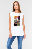 Flash Gordon Beyaz Unisex  Kolsuz Tişört