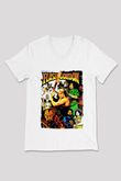 Flash Gordon Beyaz Unisex  V Yaka Tişört