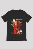 Flash Gordon Siyah Unisex  V Yaka Tişört