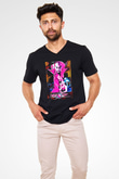 Flash Gordon Siyah Unisex  V Yaka Tişört