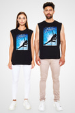 Flashdance Siyah Unisex Kolsuz Tişört