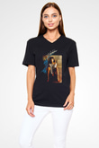 Flashdance Siyah Unisex  V Yaka Tişört