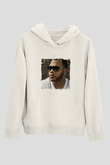 Flo Rida Baskılı Unisex Beyaz Kapüşonlu Sweatshirt