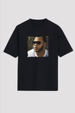 Flo Rida Baskılı Unisex Oversize Siyah Tişört