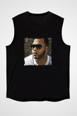 Flo Rida Baskılı Unisex Siyah Kolsuz Tişört