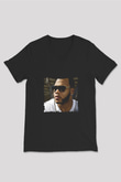 Flo Rida Baskılı Unisex Siyah V Yaka Tişört