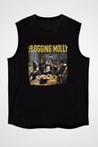 Flogging Molly Baskılı Unisex Siyah Kolsuz Tişört