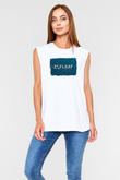 Flyleaf Baskılı Unisex Beyaz Kolsuz Tişört