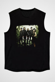 Flyleaf Baskılı Unisex Siyah Kolsuz Tişört