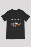 Flyleaf Baskılı Unisex Siyah V Yaka Tişört