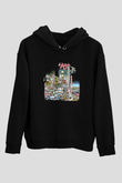 Foghat Baskılı Unisex Siyah Hoodie
