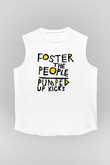 Foster the People Baskılı Unisex Beyaz Kolsuz Tişört