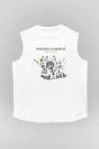 Foster the People Baskılı Unisex Beyaz Kolsuz Tişört