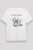 Foster the People Baskılı Unisex Beyaz Tişört