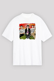 Foster the People Baskılı Unisex Beyaz Oversize Tişört