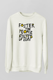 Foster the People Baskılı Unisex Beyaz Sweatshirt