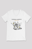 Foster the People Baskılı Unisex Beyaz V Yaka Tişört