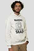 Fotoğrafçı Beyaz Unisex Kapüşonlu Sweatshirt