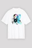 Fotoğrafçı Beyaz Unisex Oversize Tişört T-Shirt