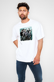 Four Year Strong Baskılı Unisex Beyaz Oversize Tişört