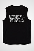 Four Year Strong Baskılı Unisex Siyah Kolsuz Tişört - Tshirt
