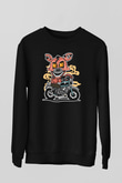 Foxy Motocross Baskılı Unisex Siyah Sweatshirt