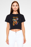 Fraggle Rock Siyah   Crop Top Tişört