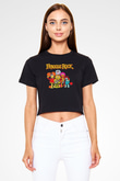 Fraggle Rock Siyah   Crop Top Tişört