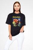 Fraggle Rock Siyah Unisex Oversize Tişört