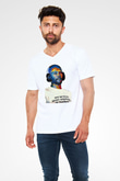 Frank Ocean Baskılı Beyaz Unisex V Yaka Tişört - Tshirt