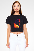 Frank Ocean Baskılı Siyah Crop Top Kadın Tişört - Tshirt