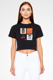 Frank Ocean Baskılı Siyah Crop Top Kadın Tişört - Tshirt