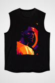 Frank Ocean Baskılı Unisex Siyah Kolsuz Tişört - Tshirt