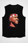 Frank Ocean Baskılı Unisex Siyah Kolsuz Tişört - Tshirt