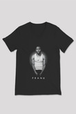 Frank Ocean Baskılı Unisex Siyah V Yaka Tişört - Tshirt